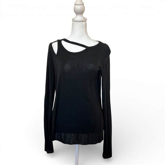 Bailey 44 Cutout Long Sleeve Top Medium Raw Hem Chic Whimsigoth - Picture 2 of 11
